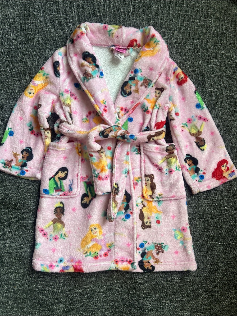 Disney Pink Princess Fleece Robe with Tie Belt